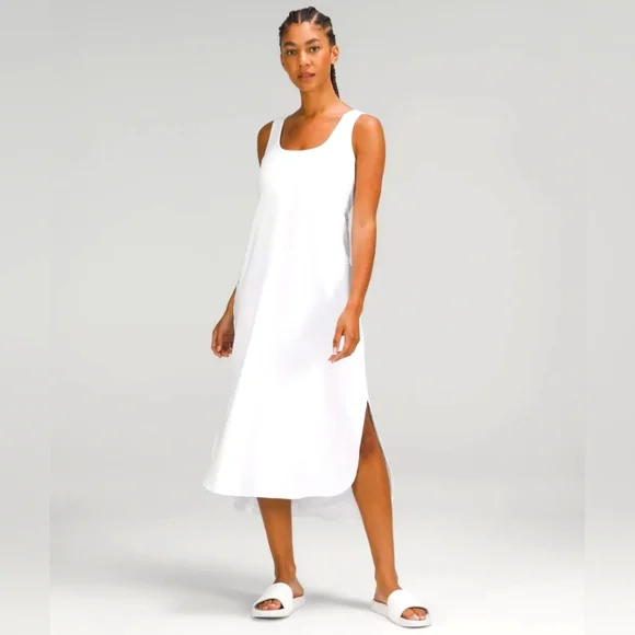 Lululemon Midi Cotton White Dress - Picture 1 of 7